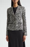 ST. JOHN Ernestine Zebra Print Blazer