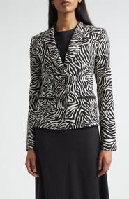 ST. JOHN Ernestine Zebra Print Blazer
