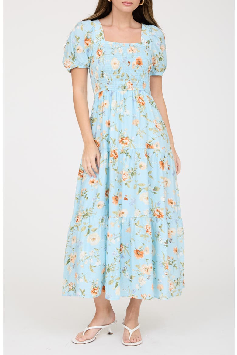 Smocked Midi Dress, Main, color, MINT