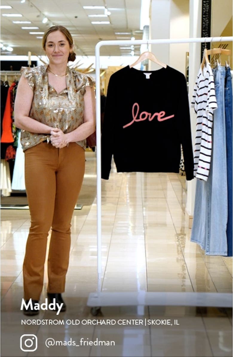 Love Metallic Cotton Blend Graphic Sweatshirt, sales video thumbnail
