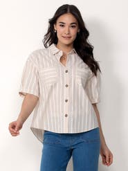 Single Stitch Cotton Button Up Shirt