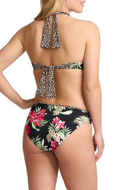 Tommy Bahama Lily Cat Reversible Bikini Top In Black Rev
