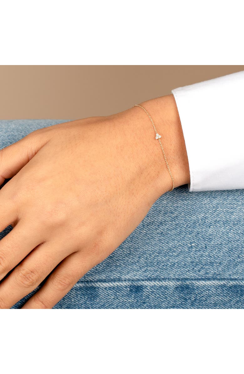 BY ADINA EDEN Diamond Dainty Trio Cluster Bracelet 14K, Alternate, color, 