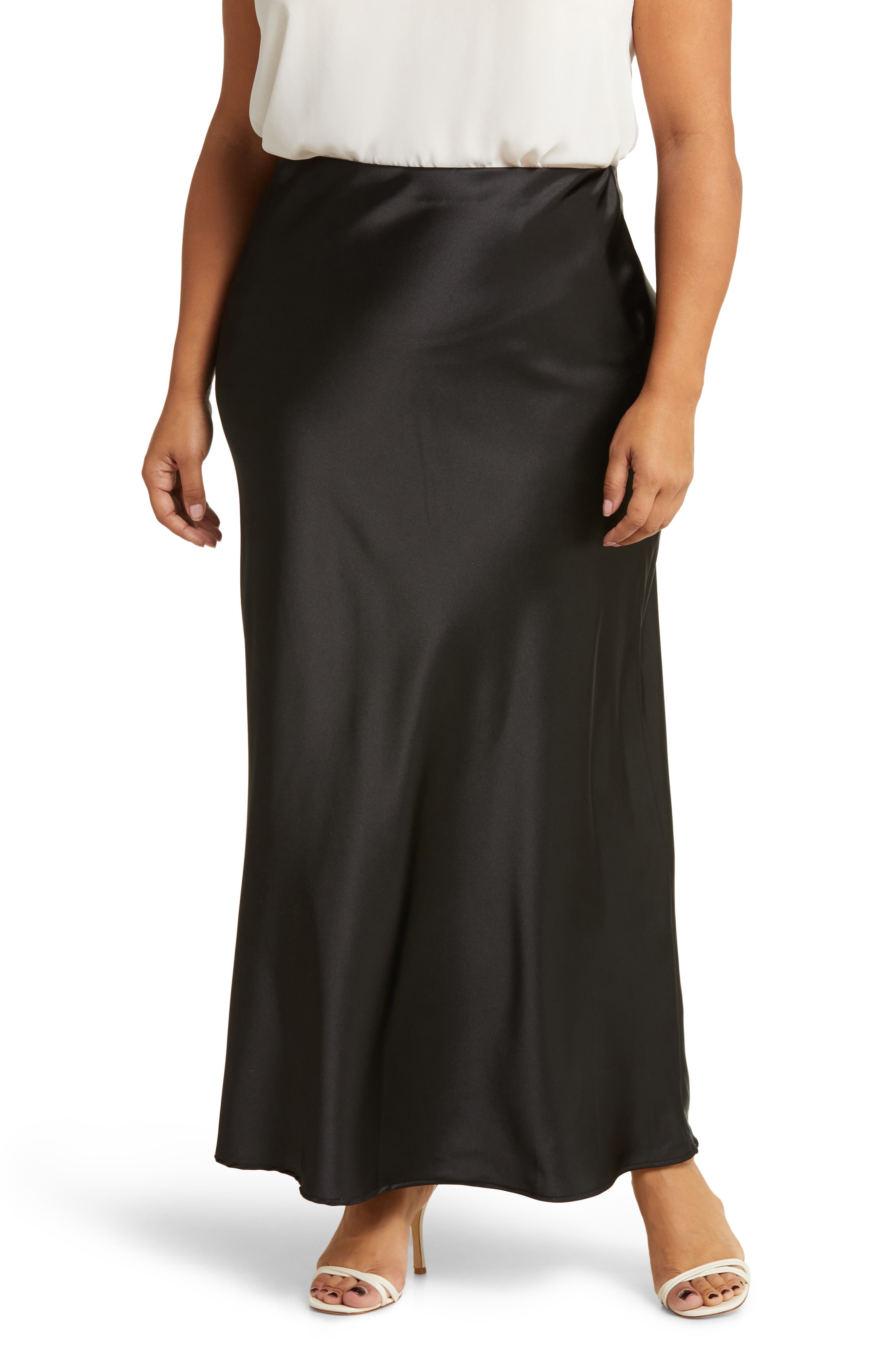 Renee C Satin A-Line Skirt