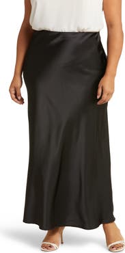 Renee C Satin A-Line Skirt