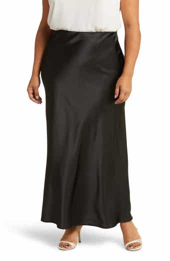 Renee C Satin A-Line Skirt