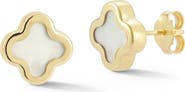 Ember Fine Jewelry 14K Mother-Of-Pearl Clover Stud Earrings