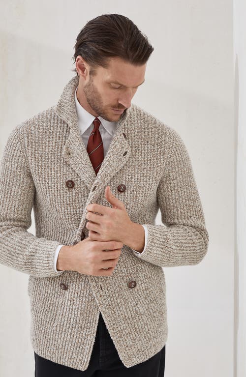 Brunello Cucinelli Cardigan With Metal Buttons In Neutral