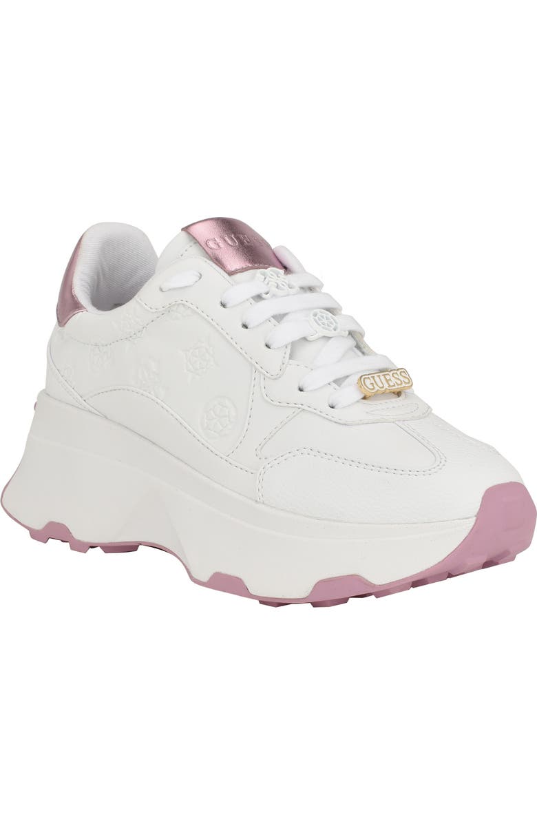 GUESS Calebb Sneaker, Main, color, White 147