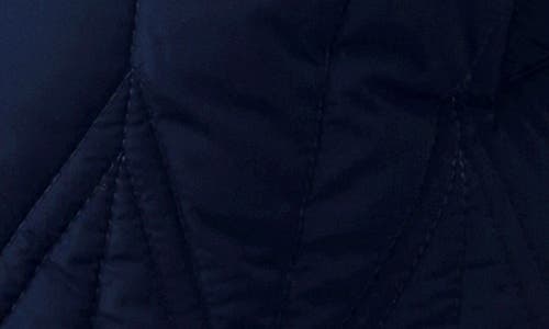 Bernardo Chevron Quilted Faux Shearling Lined Recycled Polyester Reversible Vest In Navy