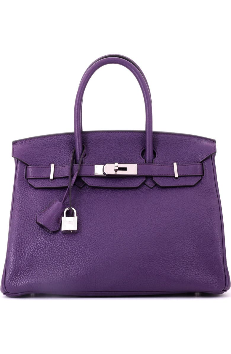 Pre-Owned Hermes Birkin Handbag Purple Togo with Palladium Hardware 30, Main, color, Ultraviolet