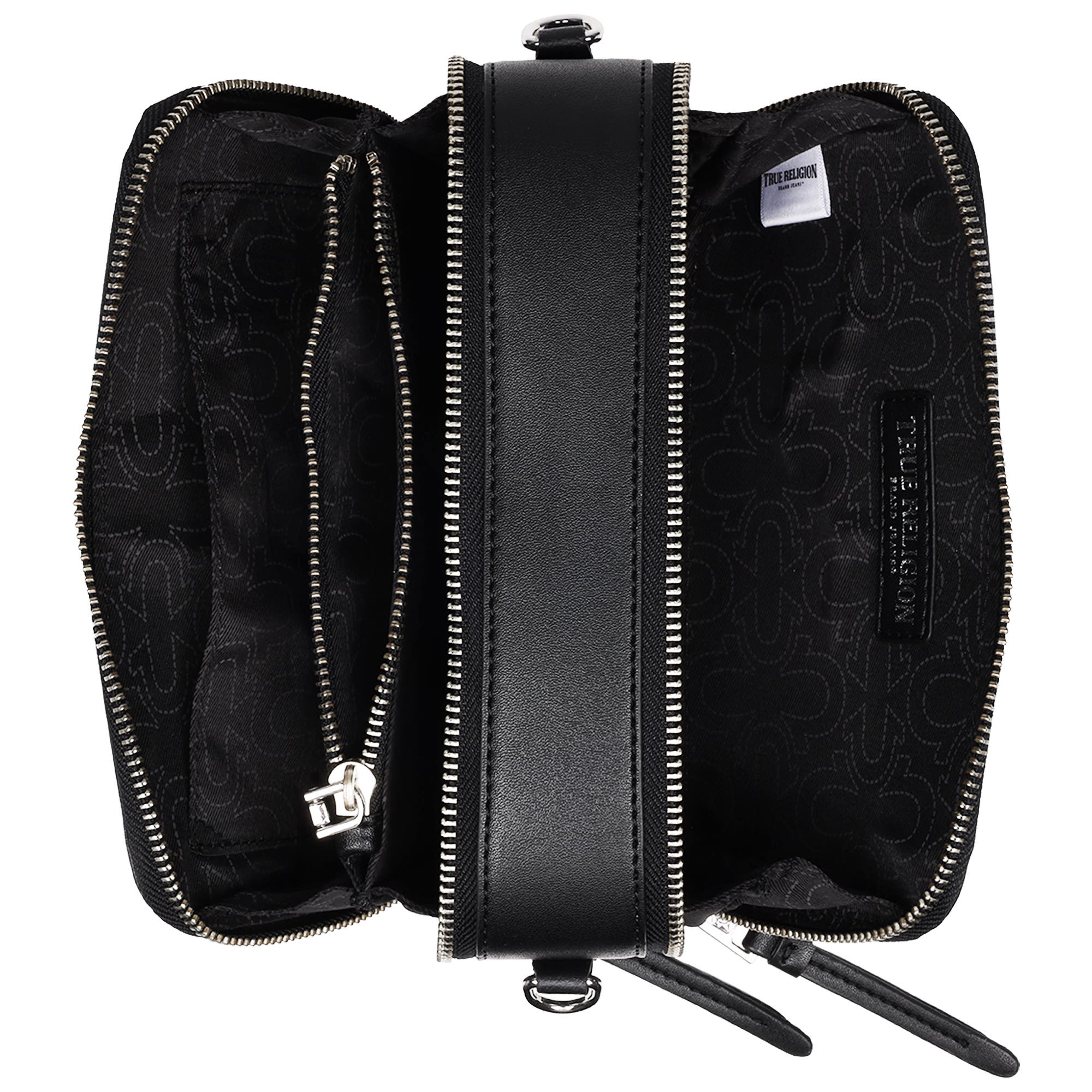 True Religion Double-Zip Horseshoe Camera Bag, Alternate, color, Black