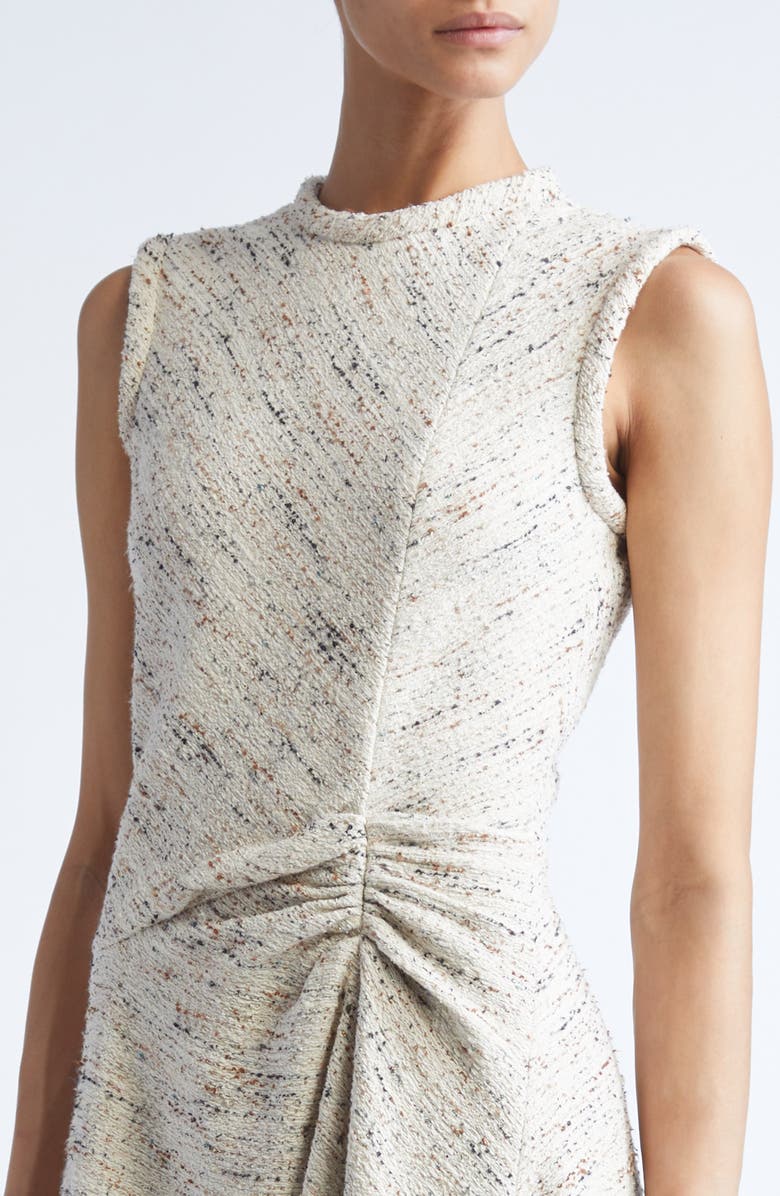 Giambattista Valli Asymmetric Draped Tweed Dress, Alternate, color, Ivory/ Beige