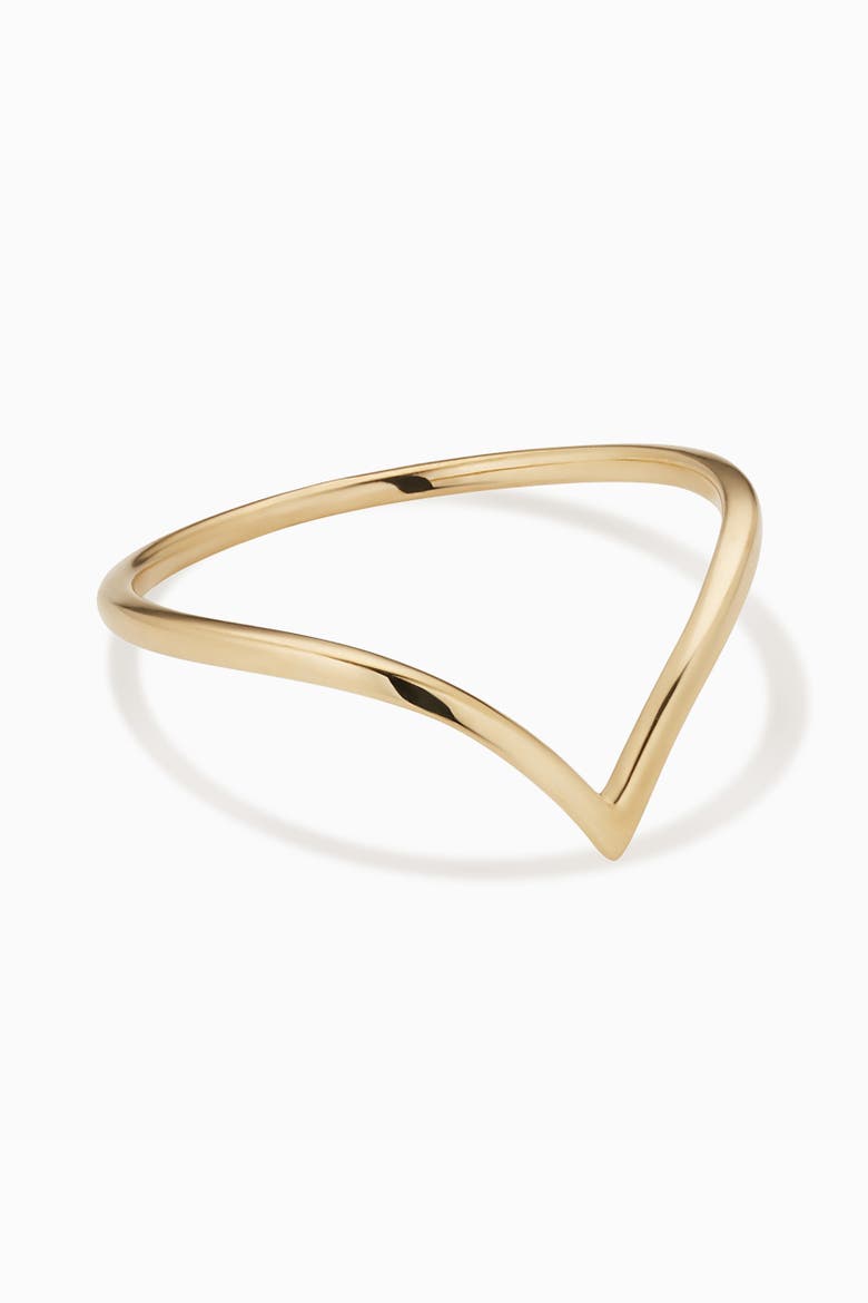 14K Yellow Gold Chevron Ring, Alternate, color, Yellow Gold