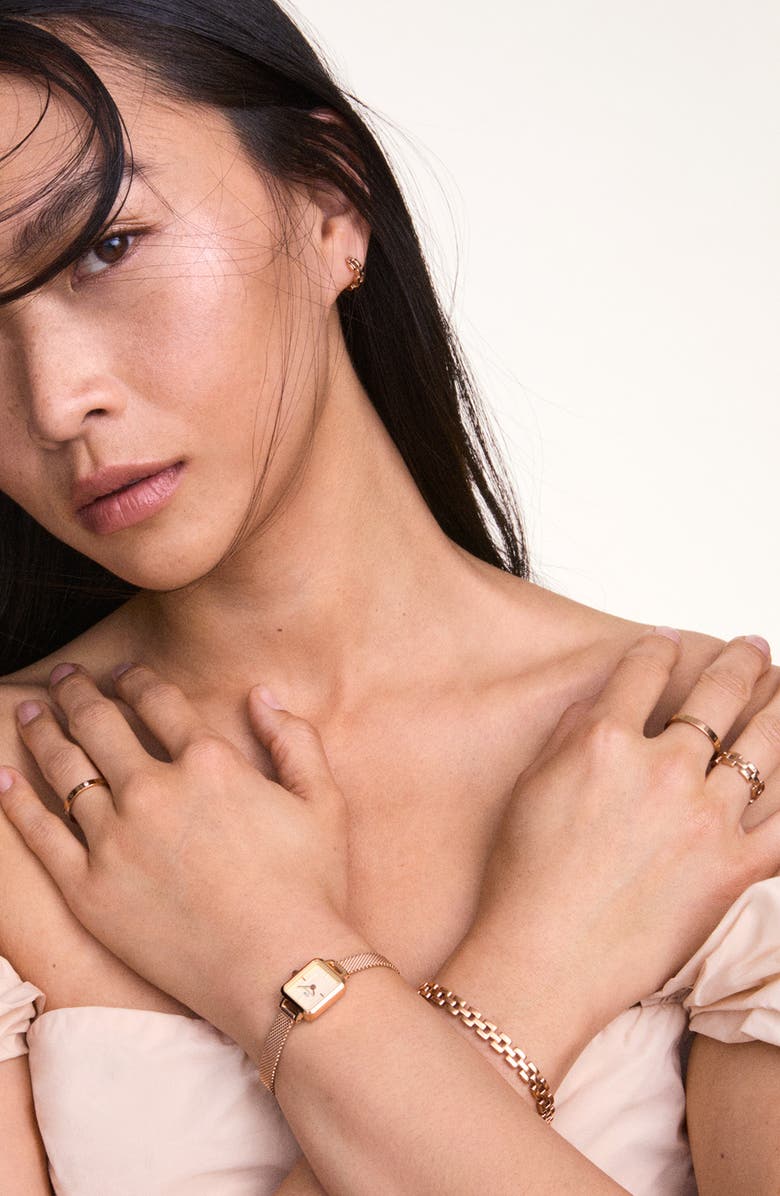 Daniel Wellington Micromesh Strap Watch, 15mm x 18mm, Alternate, color, Rose Gold