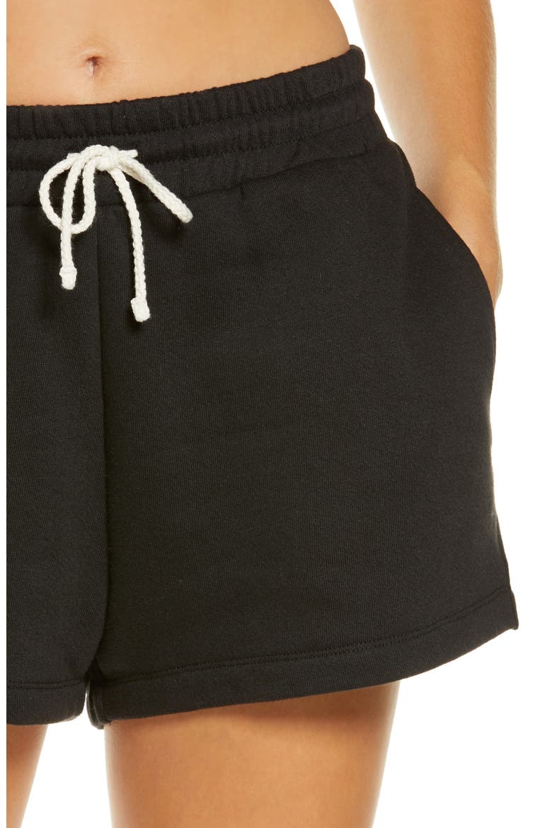 Cali Fleece Shorts, Alternate, color, BLACK