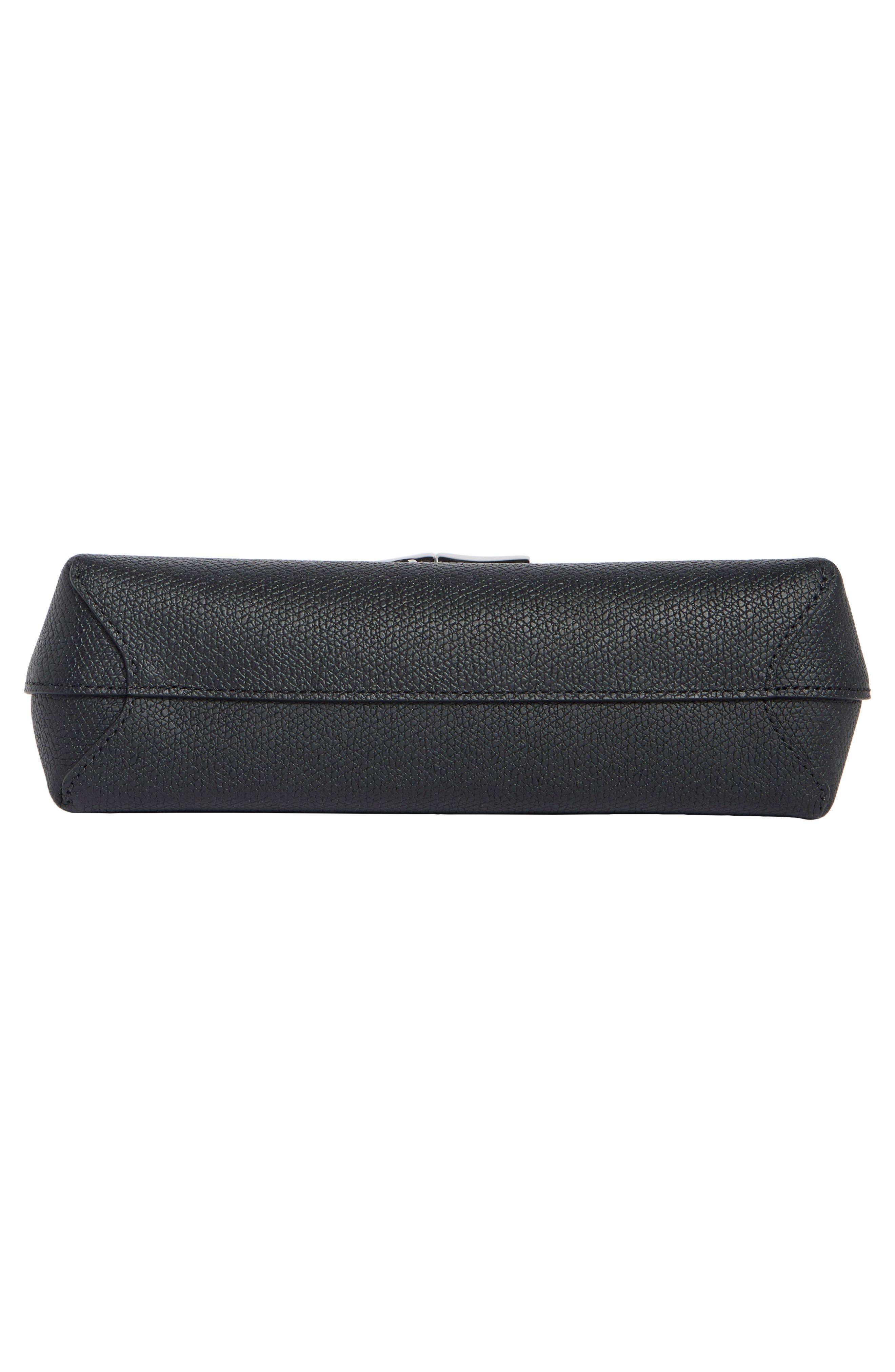 Roseau Small Leather Shoulder Bag, Alternate, color, BLACK