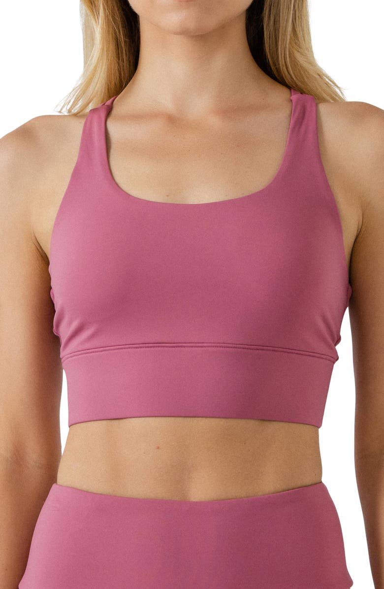 Grey Lab Sports Bra, Main, color, Cassis