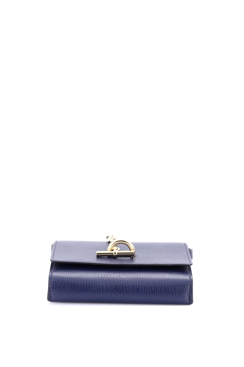 Chaine d'Ancre Compact Wallet on Strap Chevre Mysore, Alternate, color, Bleu Nuit