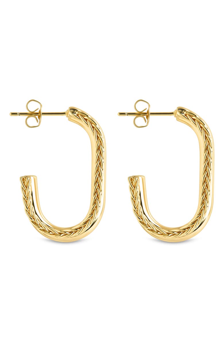Sterling Forever Callista Braided Hoop Earrings, Alternate, color, Gold