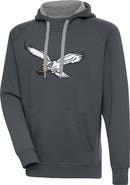 ANTIGUA Men's Antigua Charcoal Philadelphia Eagles Throwback Logo Victory Pullover Sweatshirt