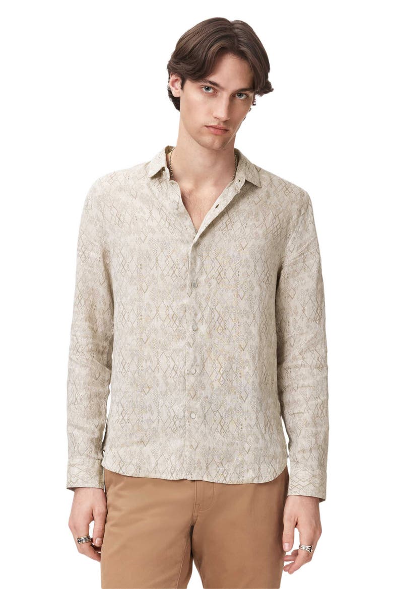 Thompsom Linen Button-Up Shirt, Alternate, color, LIGHT KHAKI