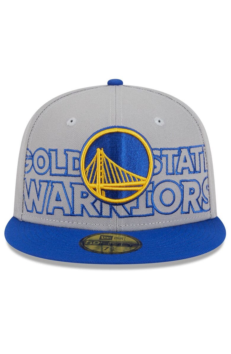 New Era Men's New Era Gray/Royal Golden State Warriors 2023 NBA Draft Two-Tone 59FIFTY Fitted Hat, Alternate, color,