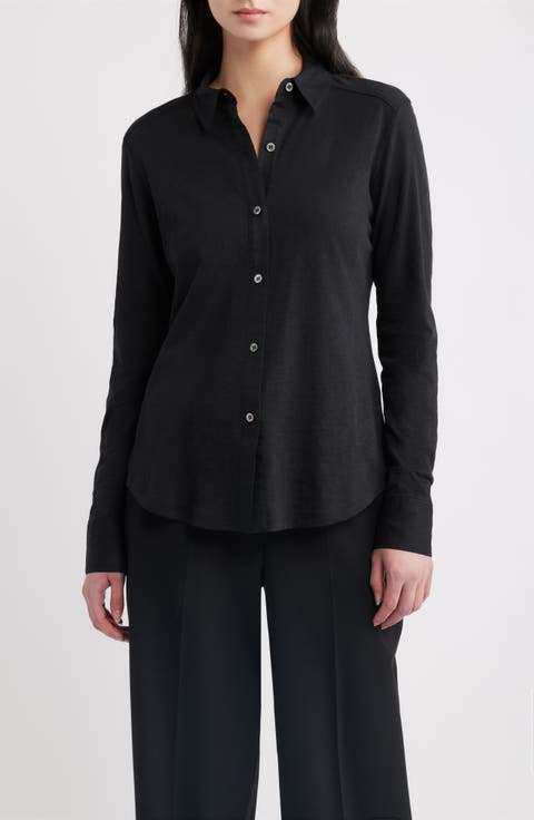 Riduro C.Nebulous Organic Cotton Slub Long Sleeve Button-Up Shirt