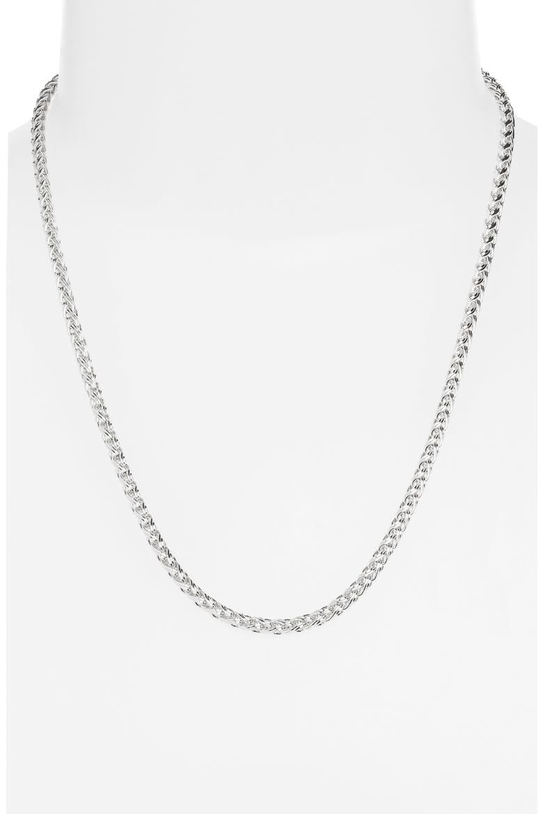 Demi Fine Wheat Chain Necklace, Alternate, color, STERLING SILVER PLATED