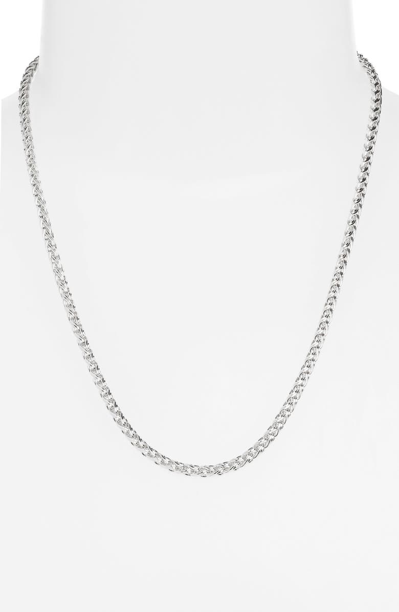 Nordstrom Demi Fine Wheat Chain Necklace, Alternate, color, Sterling Silver Plated
