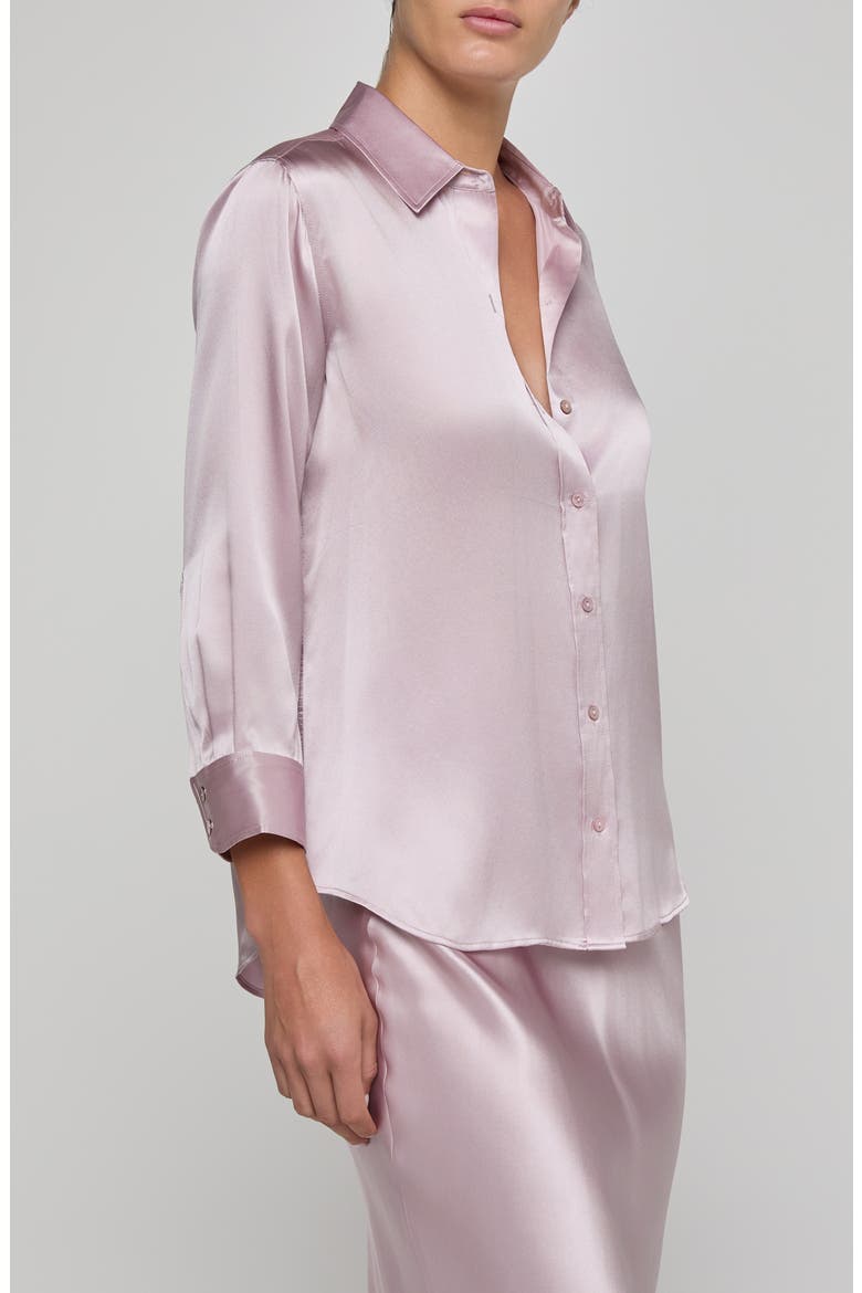 Dani Silk Charmeuse Blouse, Alternate, color, ICY LILAC