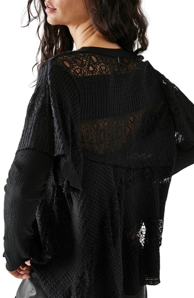 Free People Snowfall Lace Cotton Blend Tunic Top, Alternate, color,