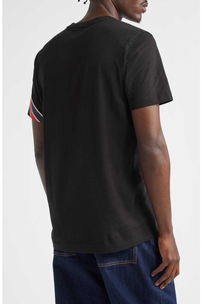 Stripe Logo Cotton T-Shirt, Alternate, color, BLACK