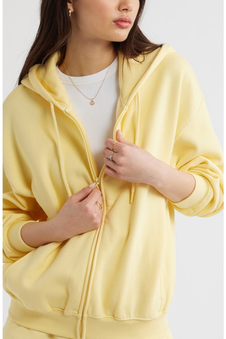 Bubble Zip Hoodie, Alternate, color, YELLOW BEGONIA