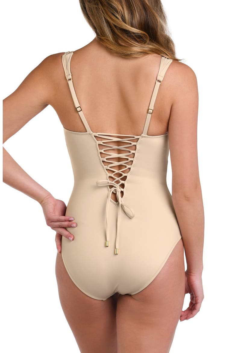 Square Neck One-Piece Swimsuit, Alternate, color, SAND