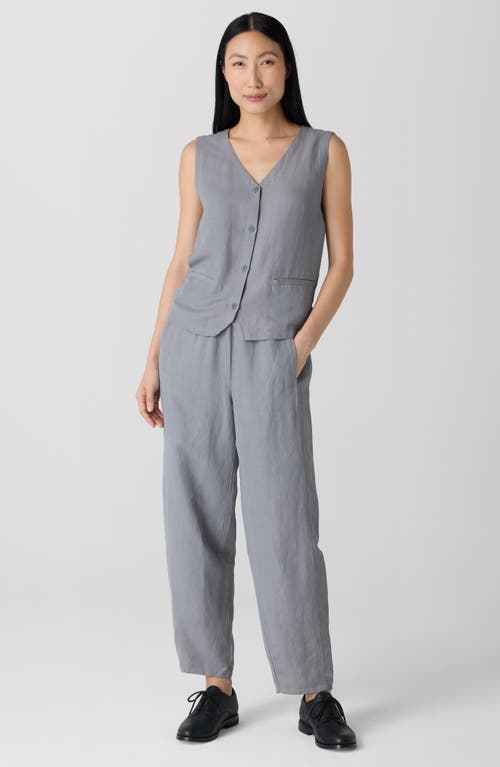 Eileen Fisher Silk Straight Ankle Pants In Greystone