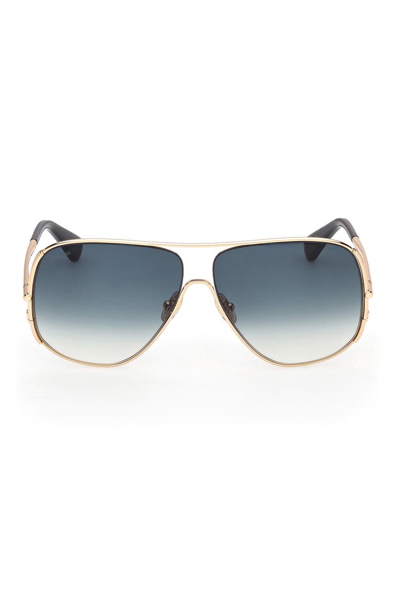 60mm Pilot Sunglasses, Main, color, GOLD STRIPED PETROL / PETROL