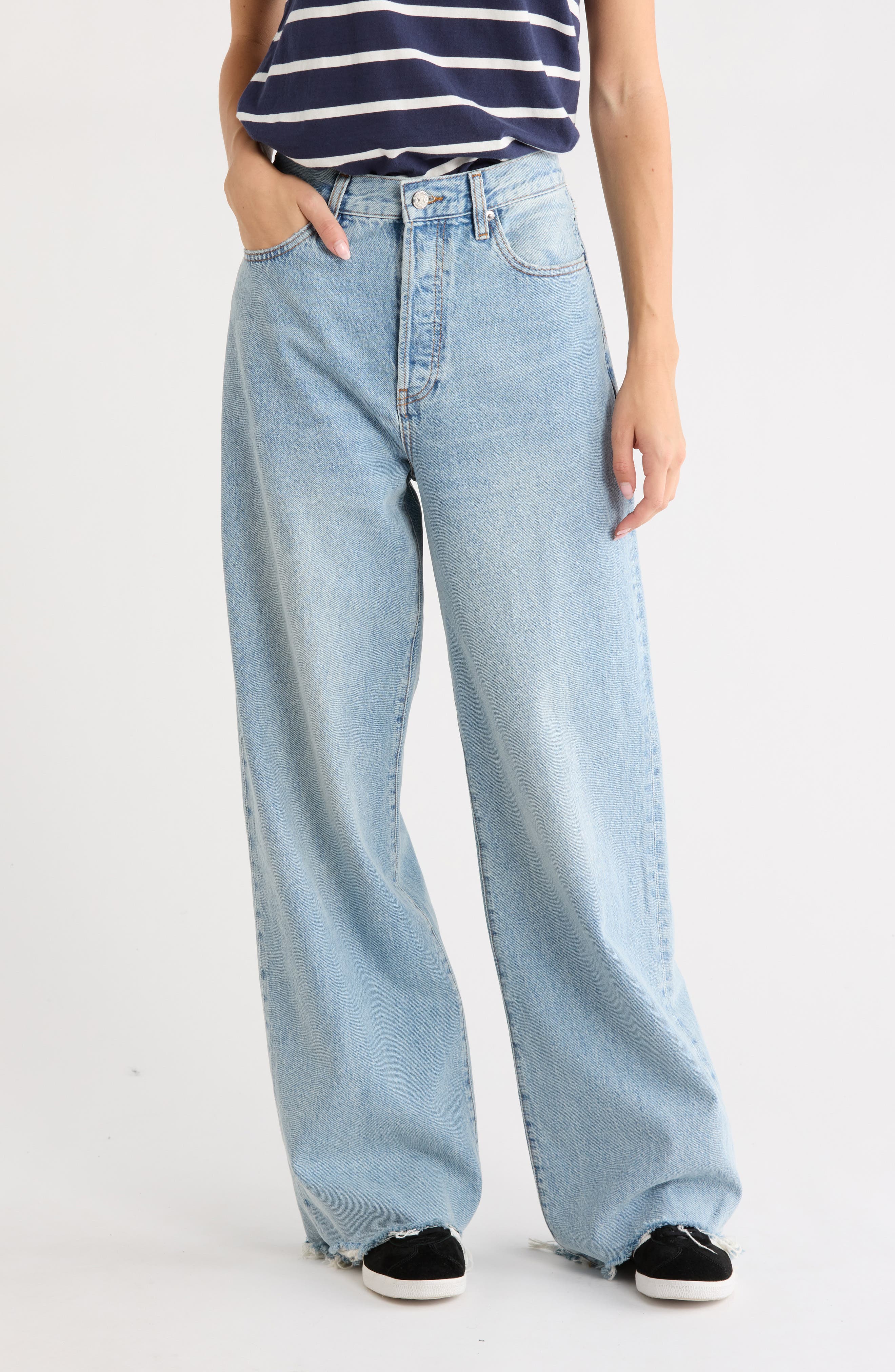 The Collegiate High Rise Raw Edge Jeans