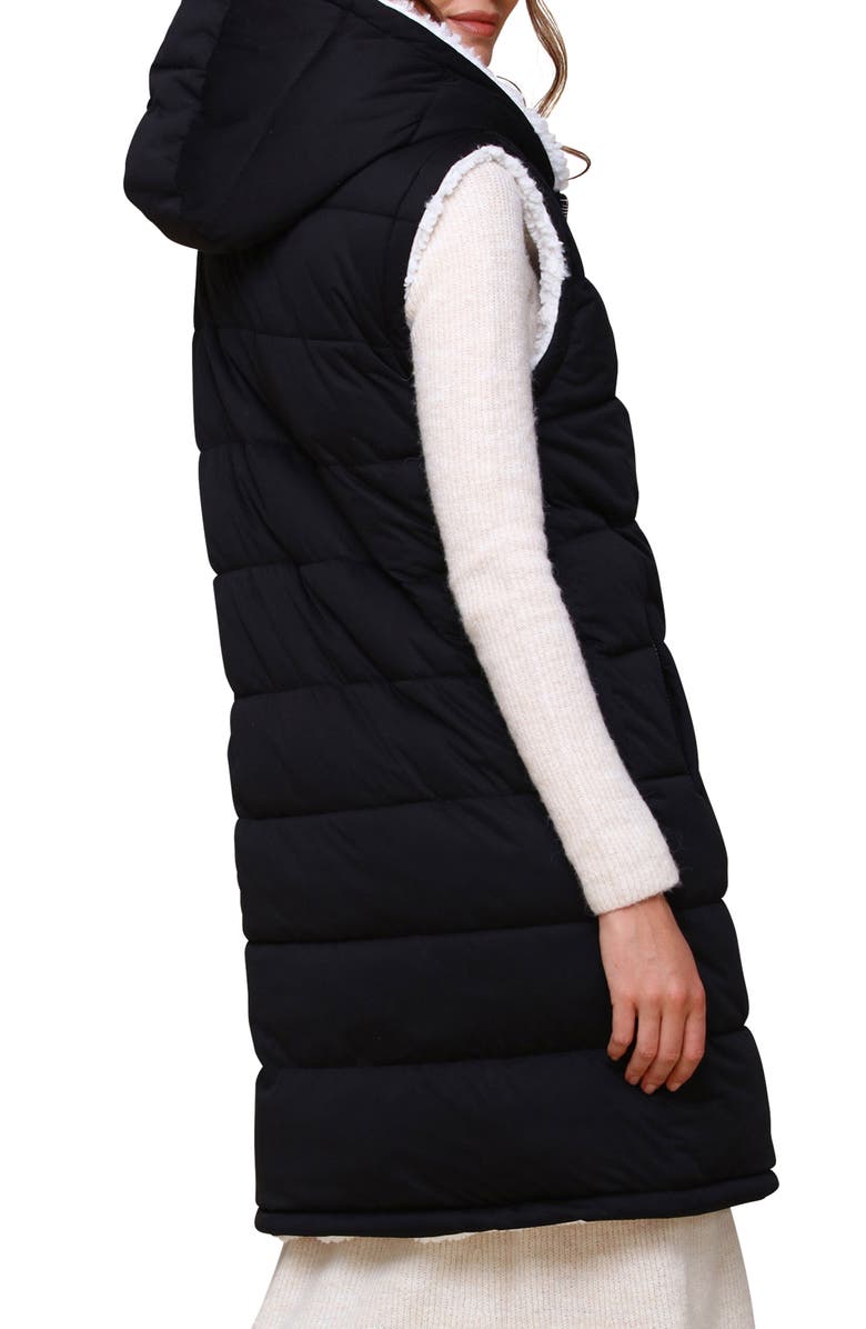 Avec Les Filles Hooded Longline Puffer Vest, Alternate, color, 