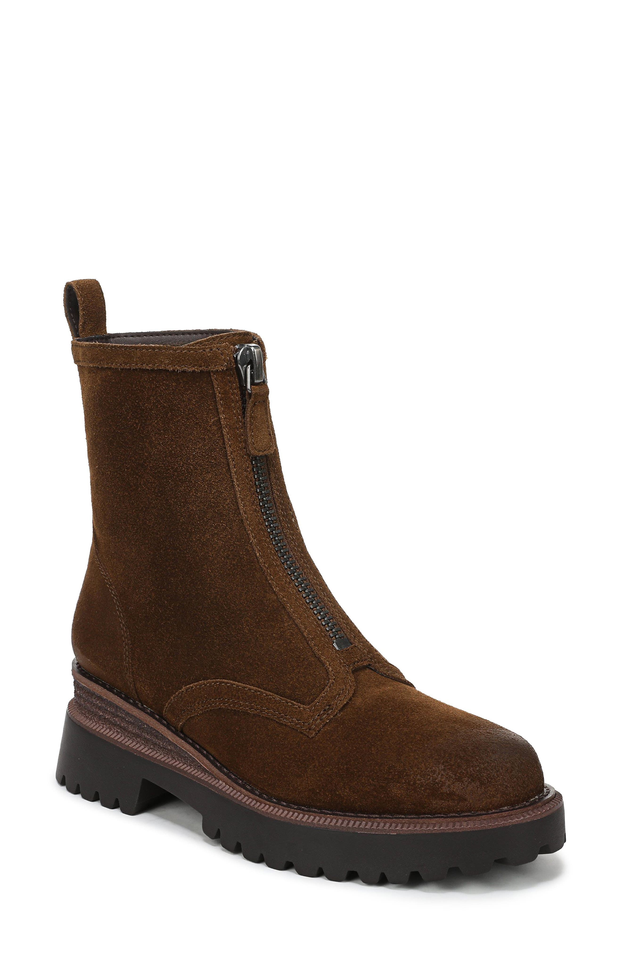 Grove Leather Bootie, Main, color, WARM NUTMEG