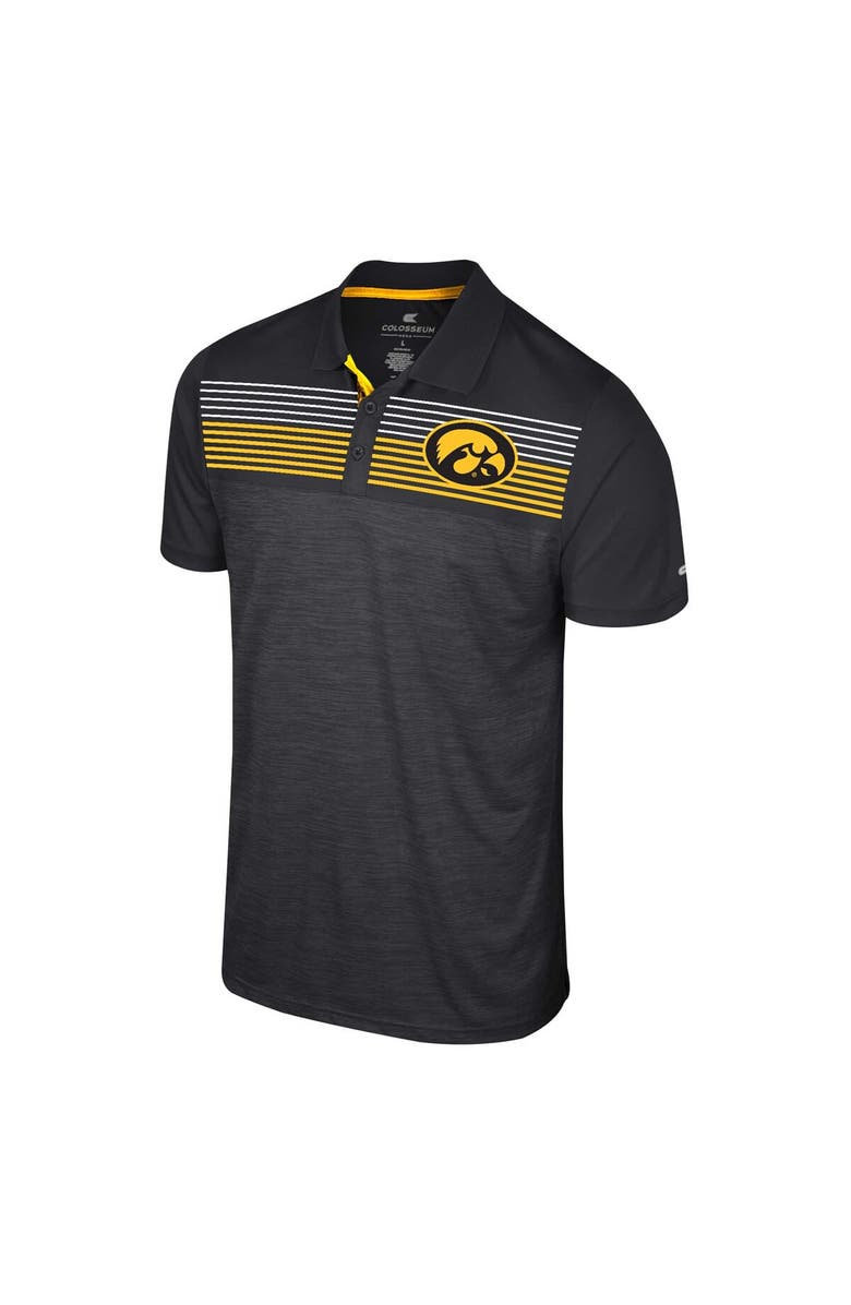 COLOSSEUM Men's Colosseum Black Iowa Hawkeyes Big & Tall Langmore Polo, Alternate, color, 