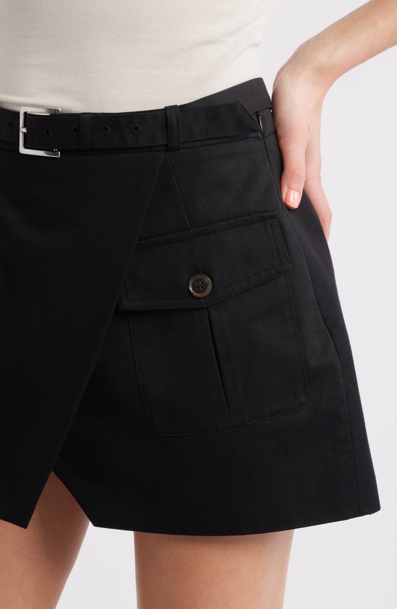FRAME The Utility Cotton Cargo Miniskirt, Alternate, color, Black