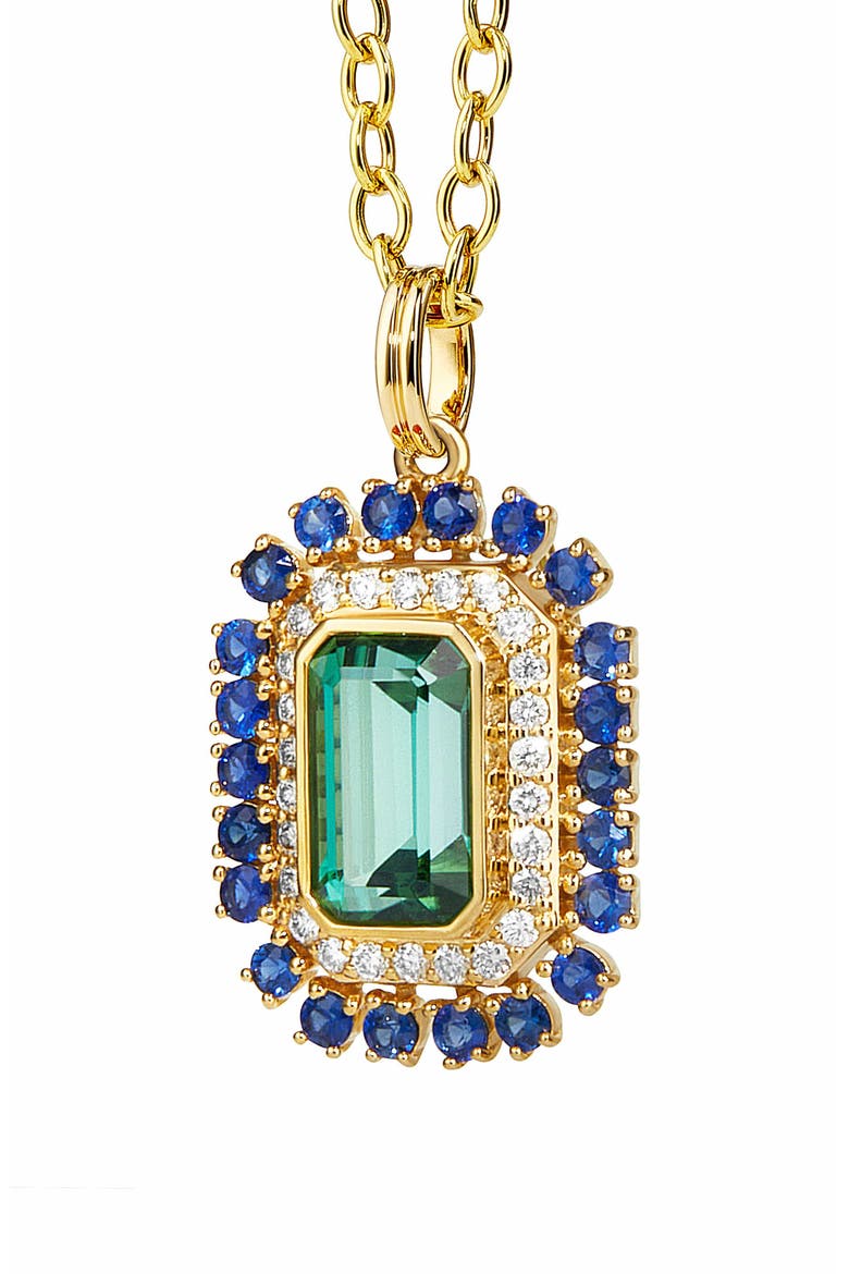 Green Tourmaline Geometrix Charm, Main, color, Green Tourmaline
