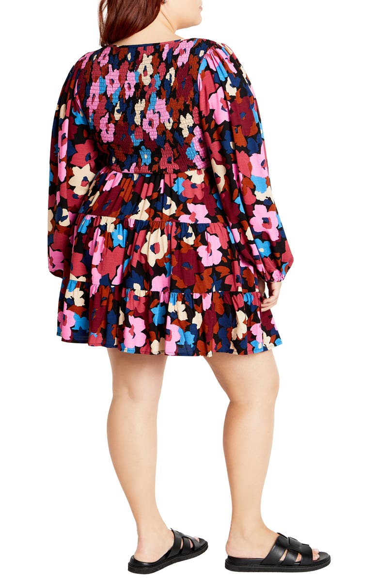 City Chic Jemma Long Sleeve Fit & Flare Minidress, Alternate, color,