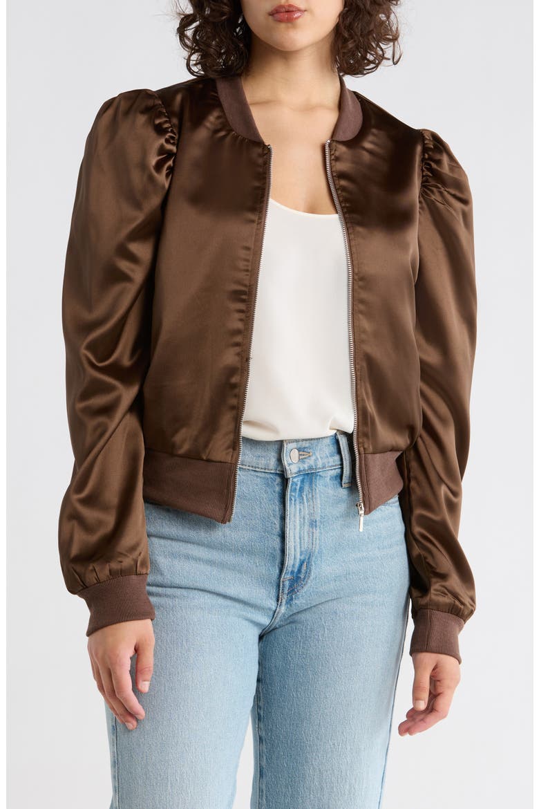 Amma Crop Satin Bomber Jacket (Women) | Nordstromrack