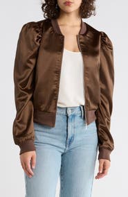 Tart Amma Crop Satin Bomber Jacket