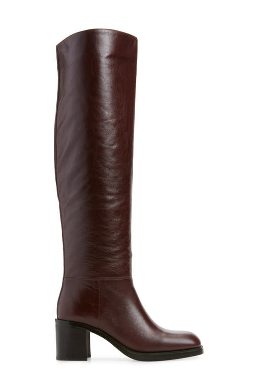 Jeffrey Campbell Vinyl Over The Knee Boot In Brown