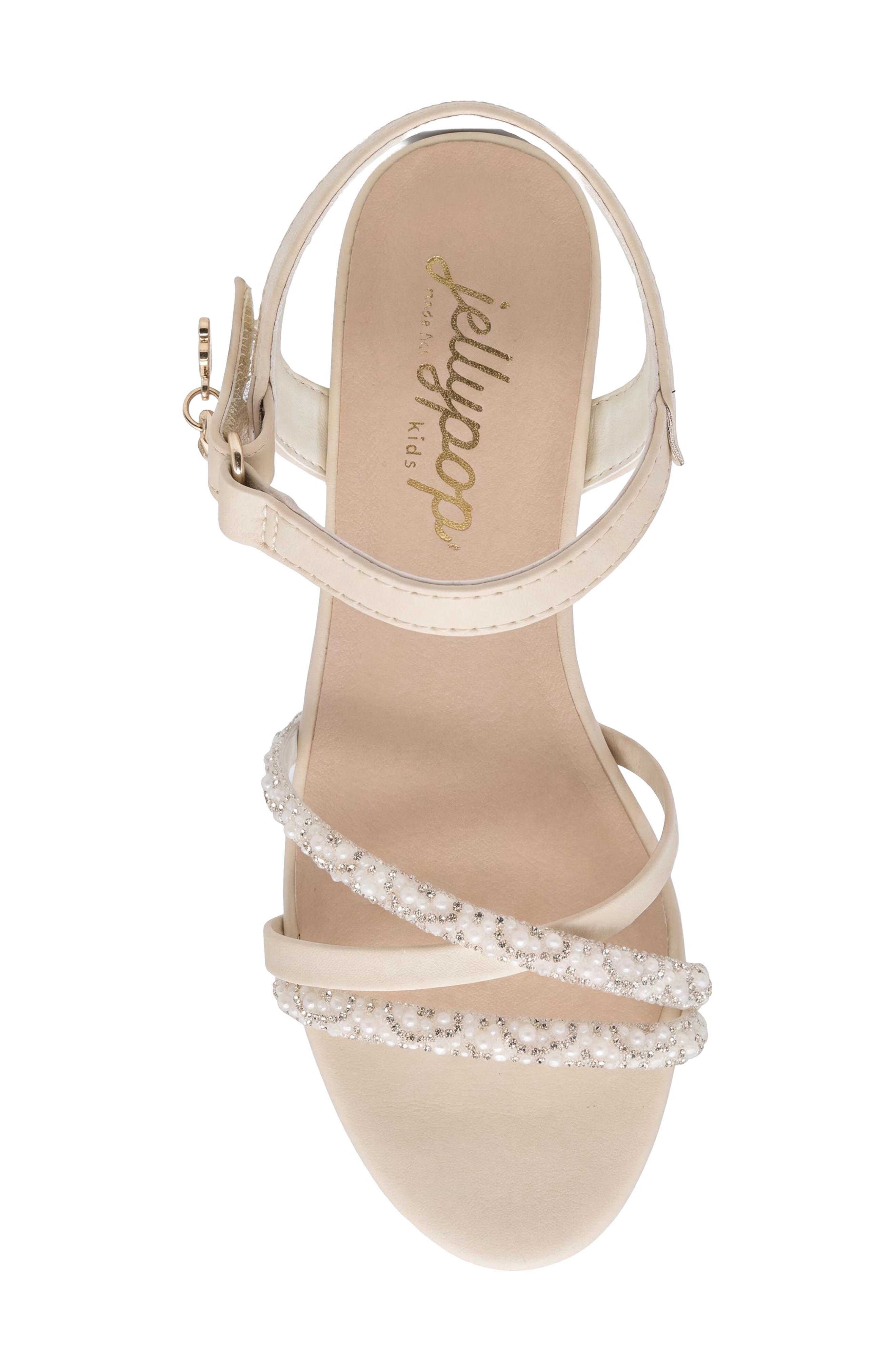 Kids' Nonilou Rhinestone Sandal, Alternate, color, BONE MULTI