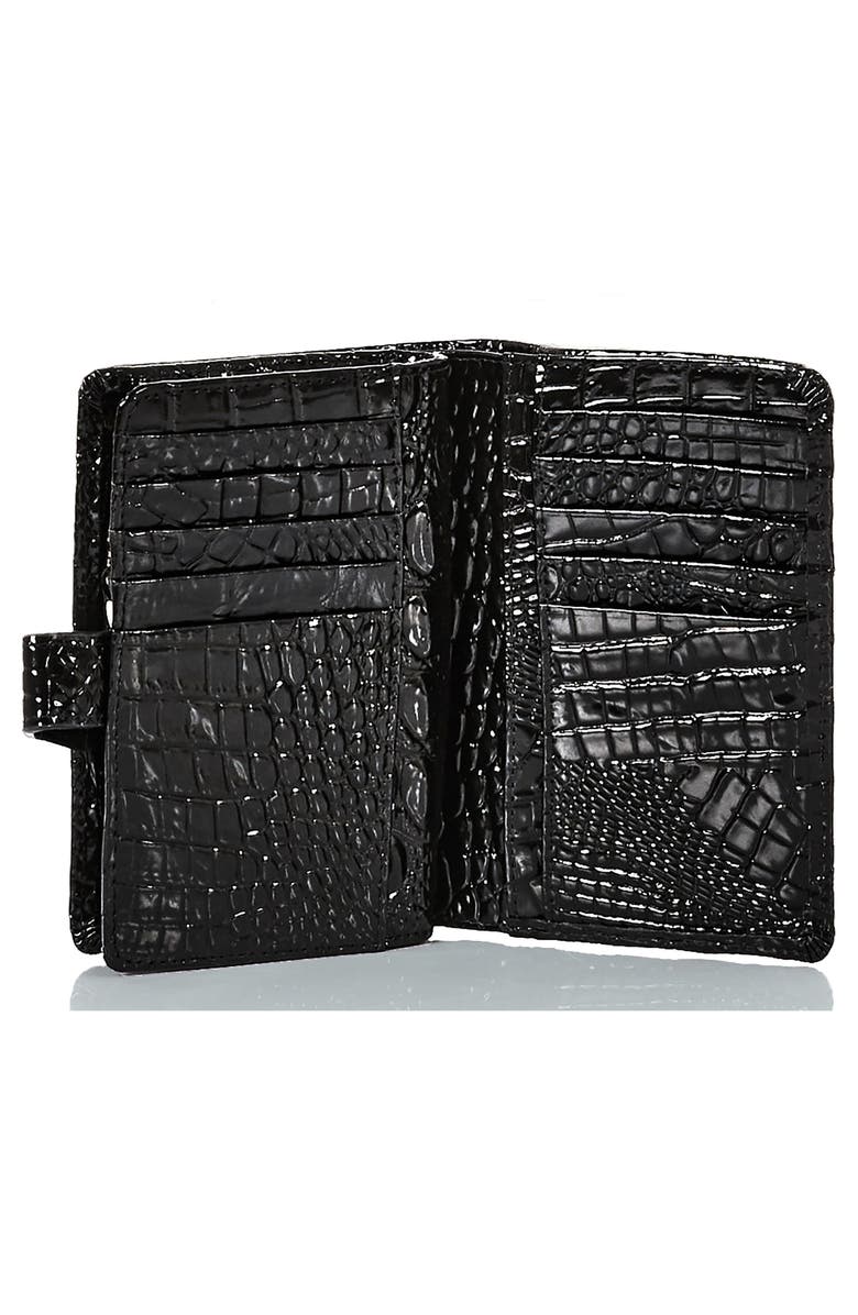 Brahmin Hannah Croc Embossed Leather Wallet, Alternate, color,