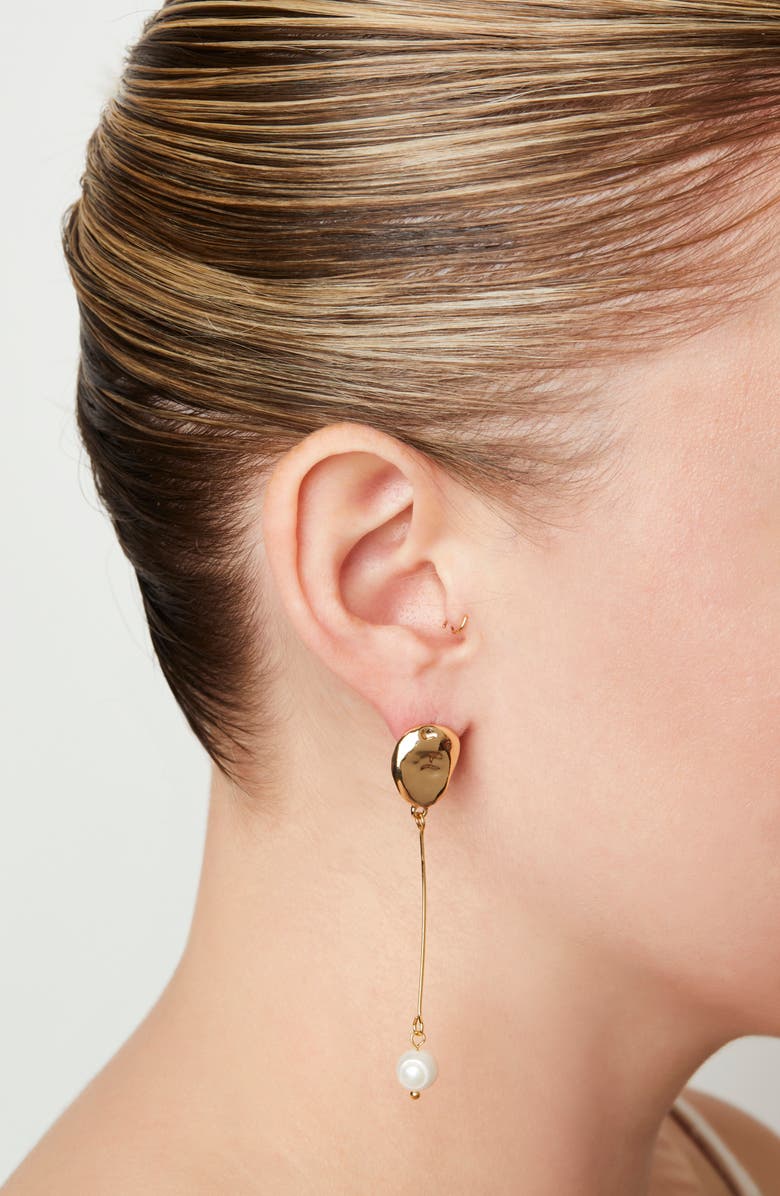 Petit Moments Kylie Imitation Pearl Linnear Drop Earrings, Alternate, color,